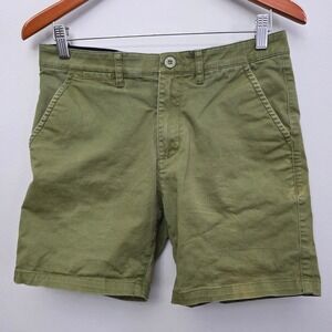Eubi Mens Olive Green Chino Shorts Size S 7 Inch Inseam Cotton Stretch Casual